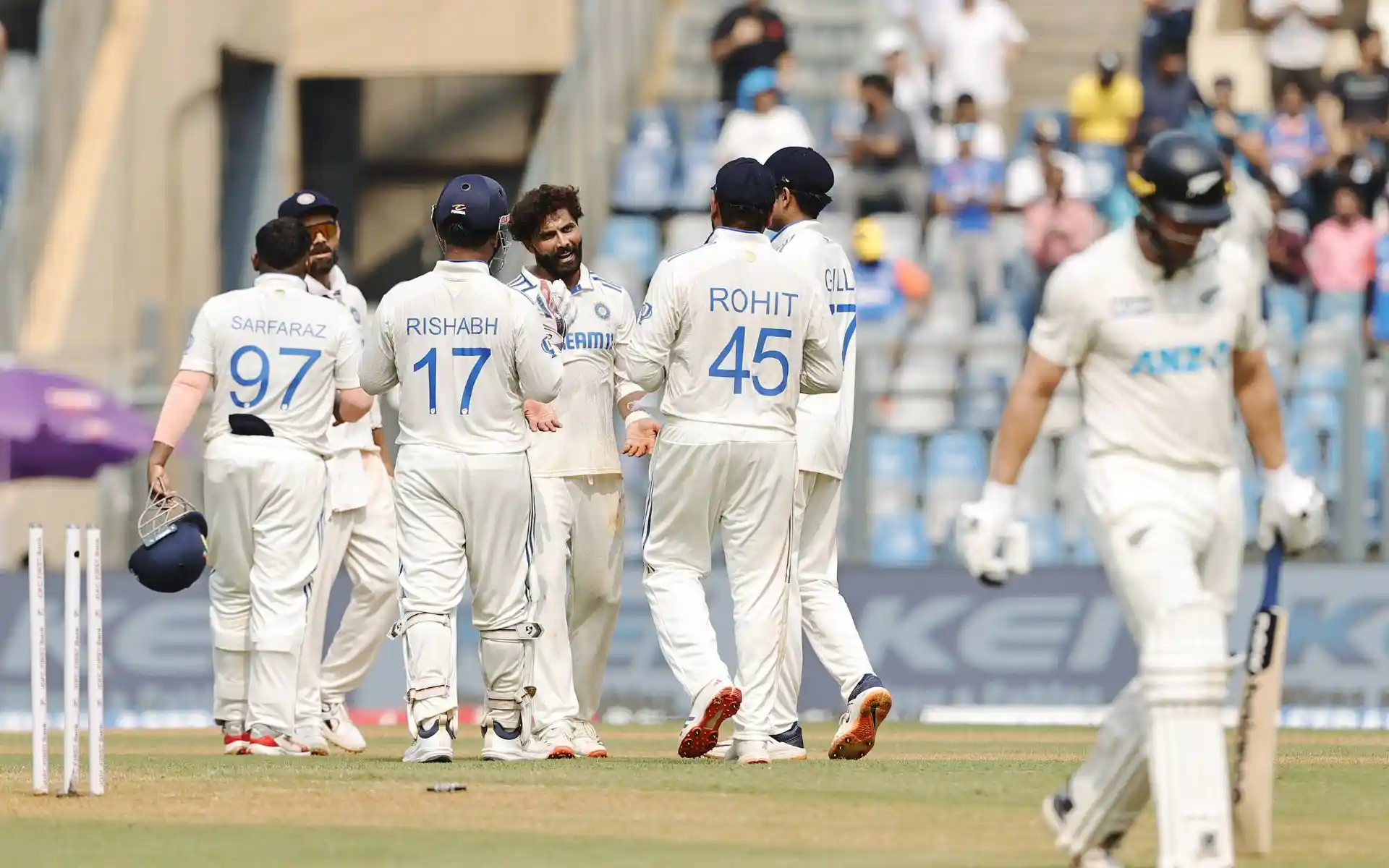 Ind Vs Nz Day Highlights Jadeja Sundar Restrict New Zealand To