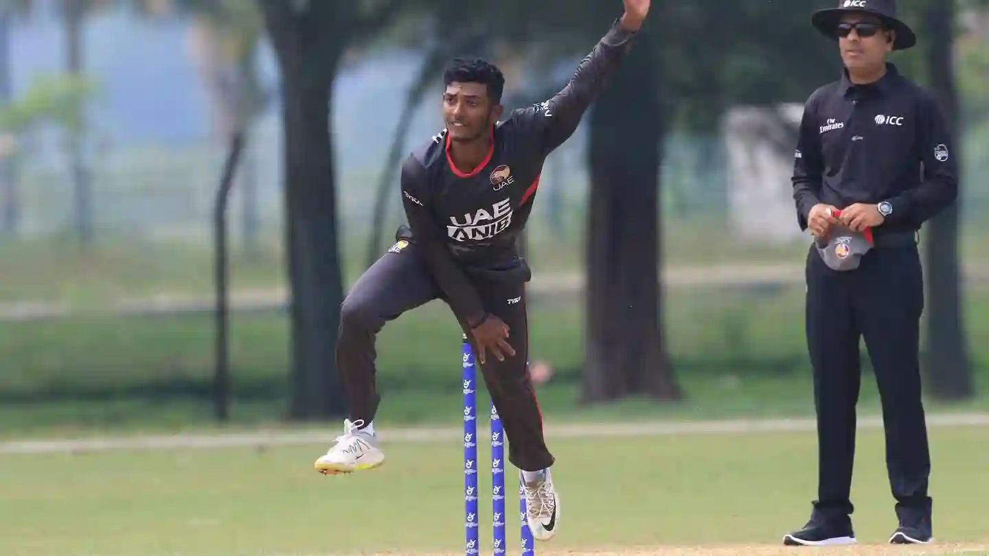 WATCH:Karthik Meiyappan grabs first hattrick of the T20 World Cup 2022 against Sri Lanka