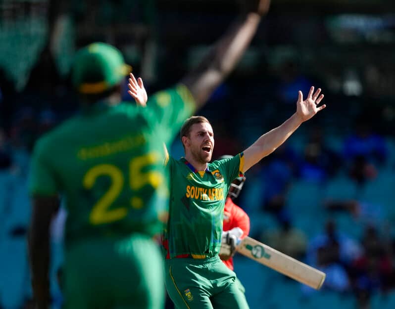 Anrich Nortje records best bowling figures for South Africa in T20 World Cups
