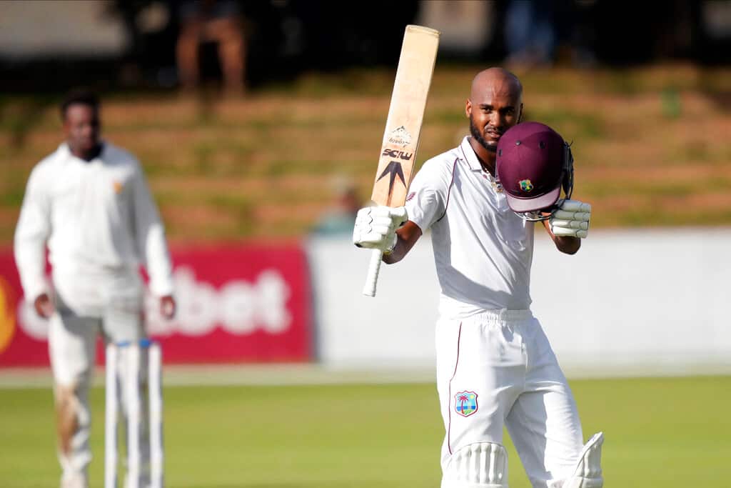 ZIM vs WI, Day 2: Centuries from Chanderpaul, Brathwaite keep visitors in driving seat