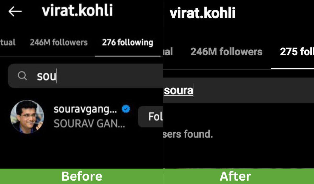 Virat Kohli-Sourav Ganguly Saga Reaches New Heights; Unfollowing Game Begins on Instagram