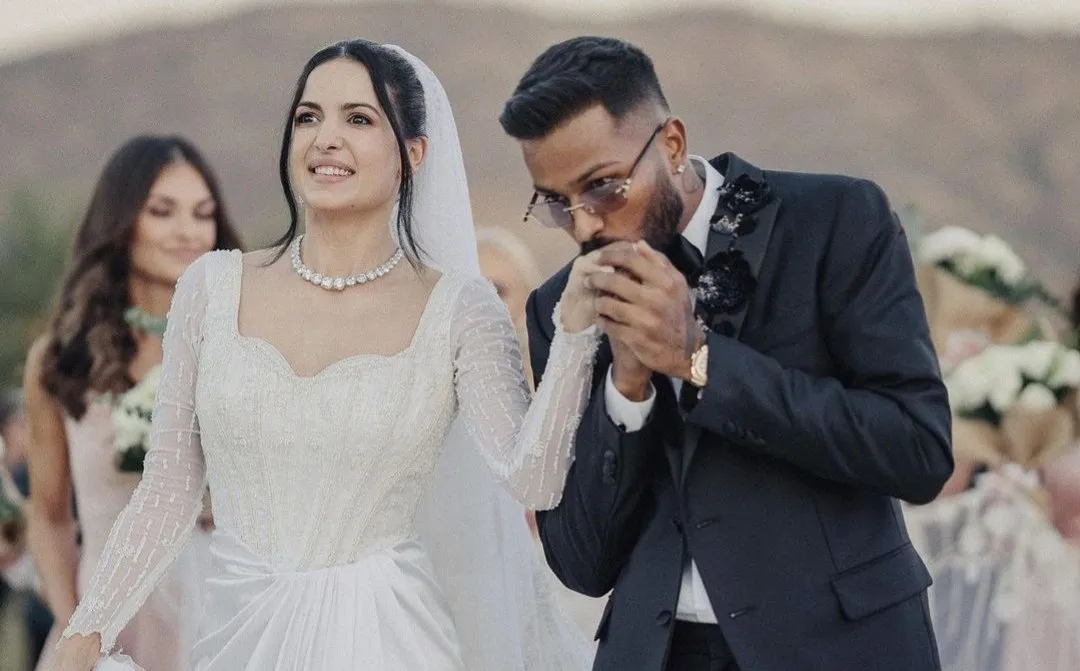 Hardik Pandya and his ex-wife during their wedding in 2023 (X.com)