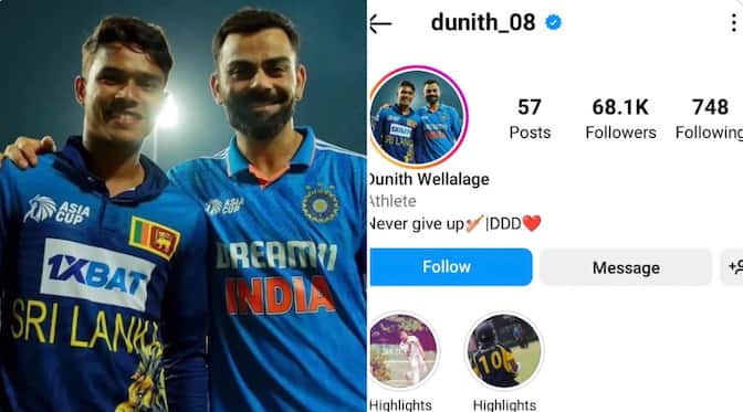 Sri Lankan Spinner Wellalage Honours Virat Kohli on Instagram with New Profile Picture