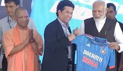 Sachin Tendulkar Presents PM Modi An Indian Shirt With Namo-1 Inscribed On Back