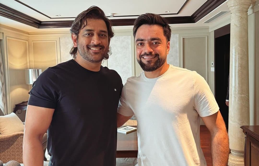 [Watch] Rashid Khan Catches Up With MS Dhoni In Chennai Ahead Of Clash Against Pakistan