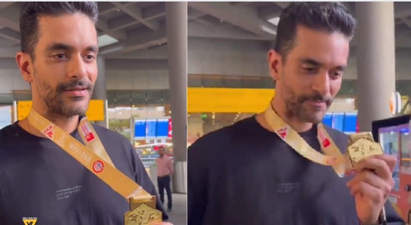 [Watch] Bollywood Actor Angad Bedi Dedicates Gold Medal To Late Father Bishan Singh Bedi
