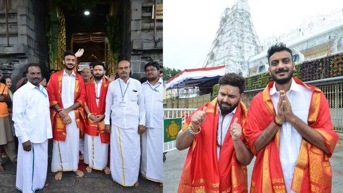 Indian Cricketers Rishabh Pant And Axar Patel Visits Tirupati Balaji Temple (Check Pics)