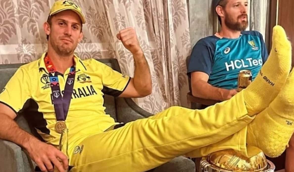 'No Disrespect' - Mitchell Marsh Defends His 'Feet On World Cup Trophy' Picture