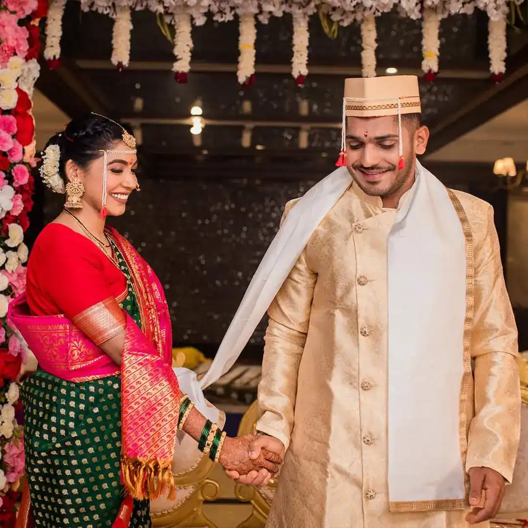 CSK Pacer Tushar Deshpande Ties The Knot with School Crush Nabha Gaddamwar