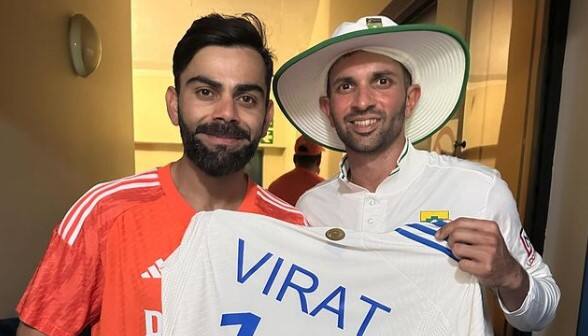 Virat Kohli gifts signed jerseys to Babar Azam post India vs Pakistan  clash. Viral video