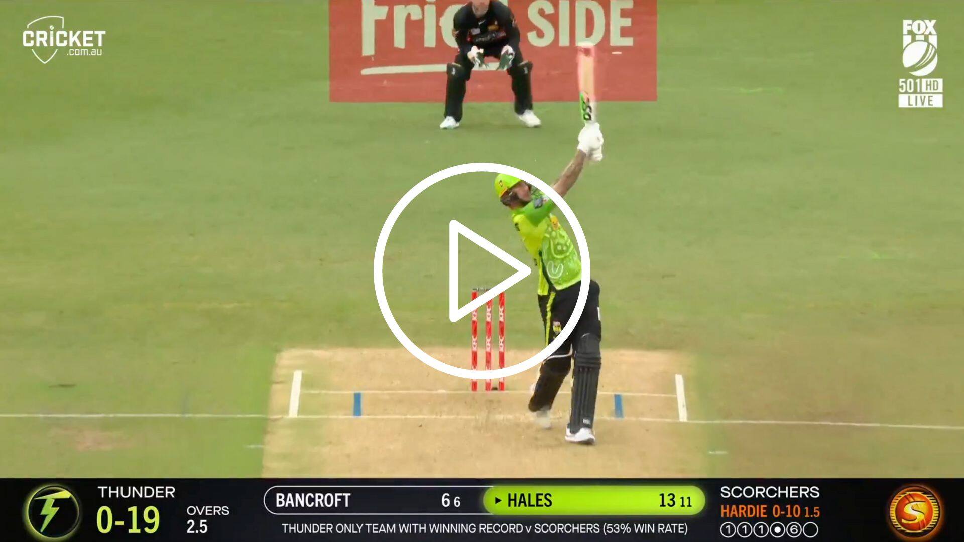 [Watch] Alex Hales Bangs Colossal Sixes Off Hardie To Guide Thunder To A Flyer Start