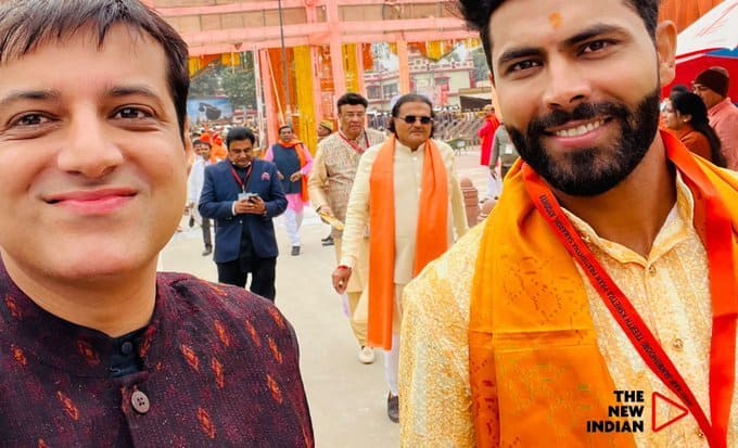Ravindra Jadeja Joins Kohli, Tendulkar In Ayodhya For Lord Rama Pran Pratishtha