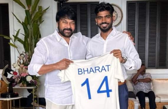 KS Bharat Gifts Test Jersey To Superstar Chiranjeevi Amidst IND vs ENG Tests