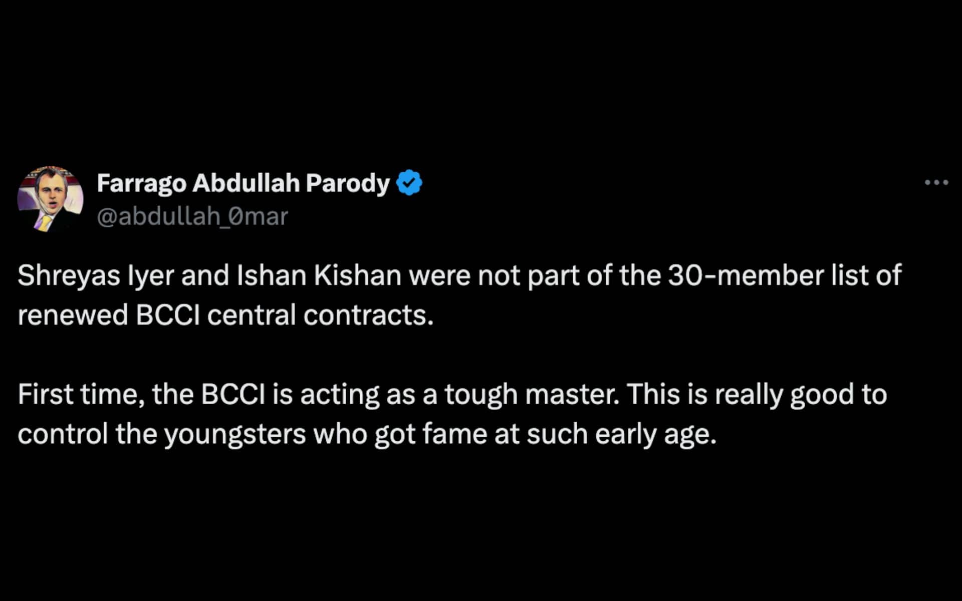 An Indian fan calls BCCI a tough master