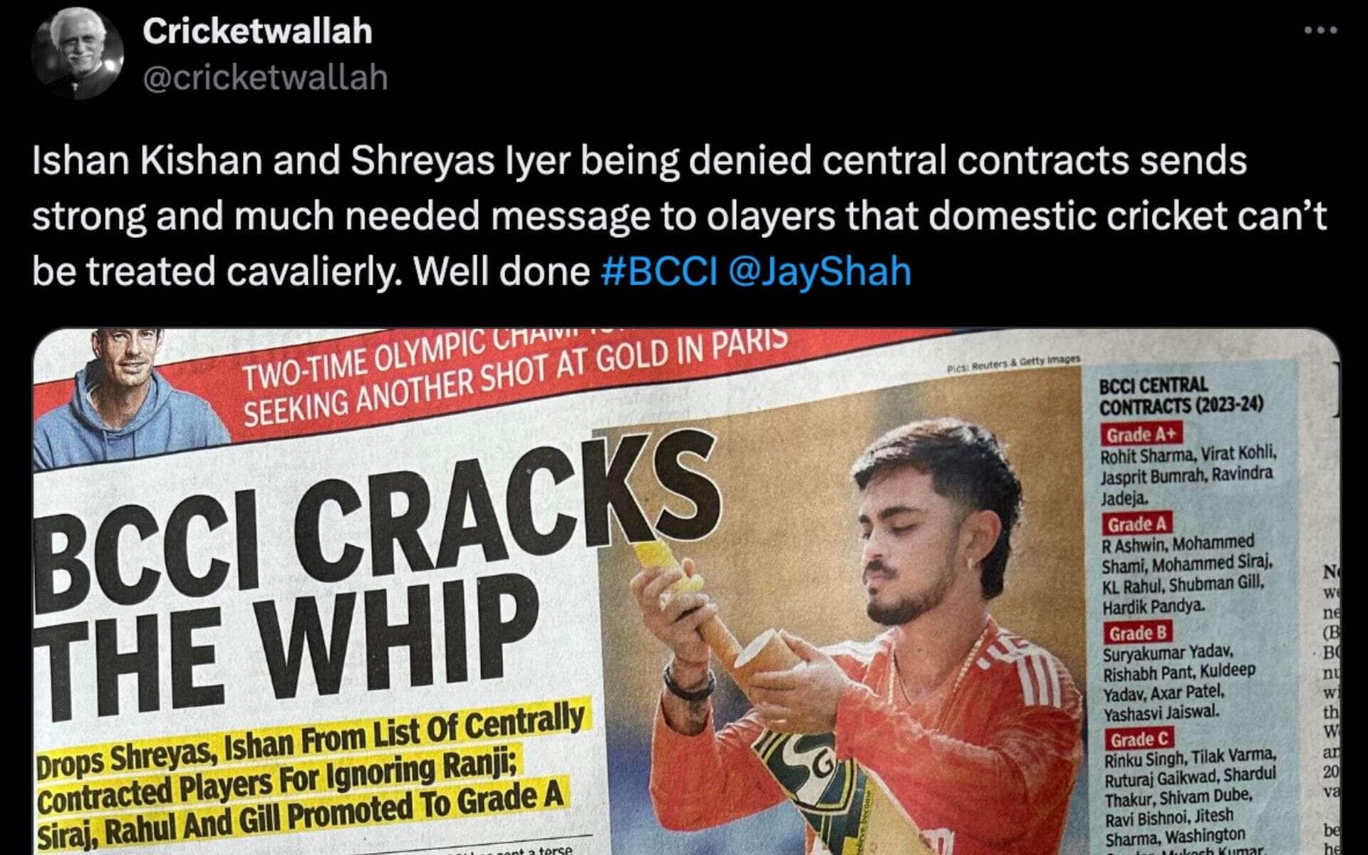 Ayaz Menon backs BCCI for dropping Ishan, Shreyas from contracts