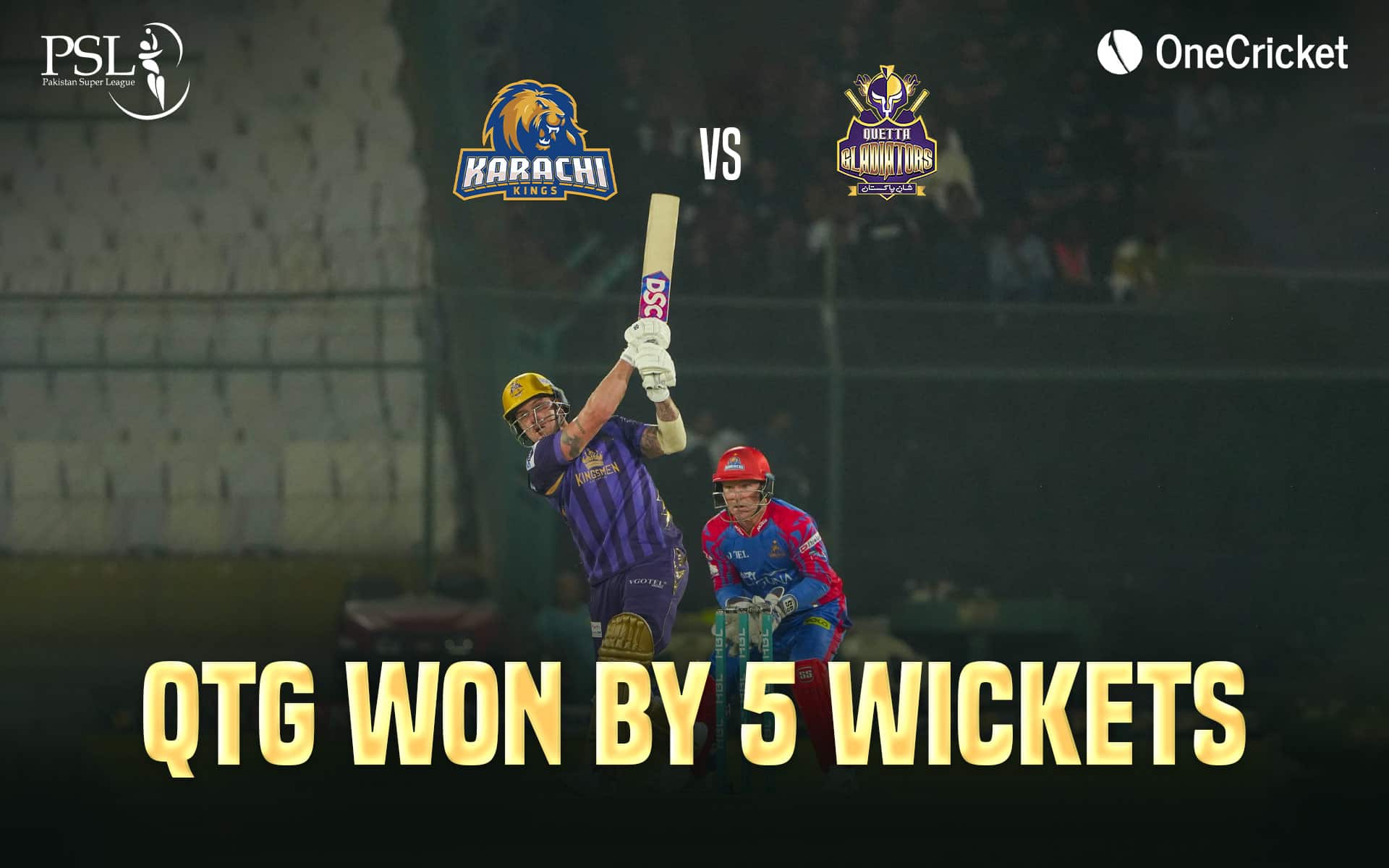 Quetta won on the last delivery against Karachi (Source: OneCricket)