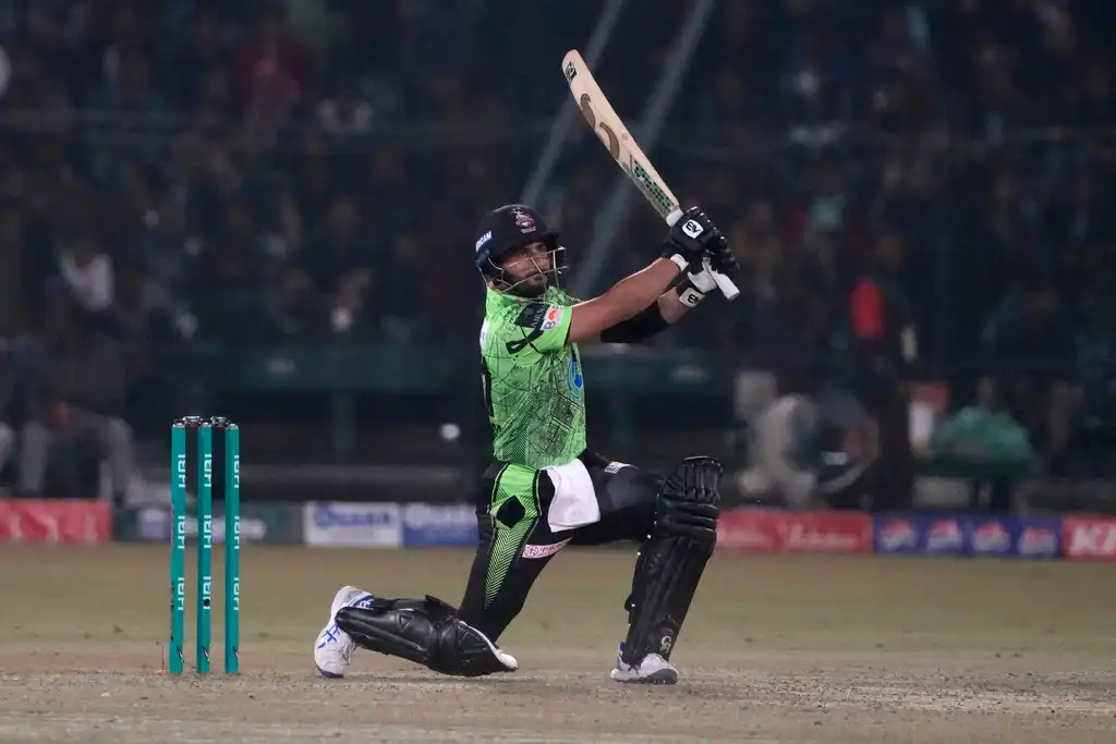 Sahibzada Farhan in action in PSL 2024 (AP)