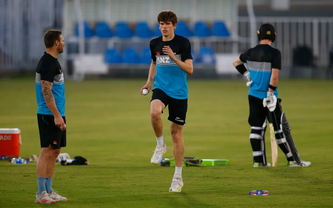 Ben Sears during a training session in Rawalpindi (AP)