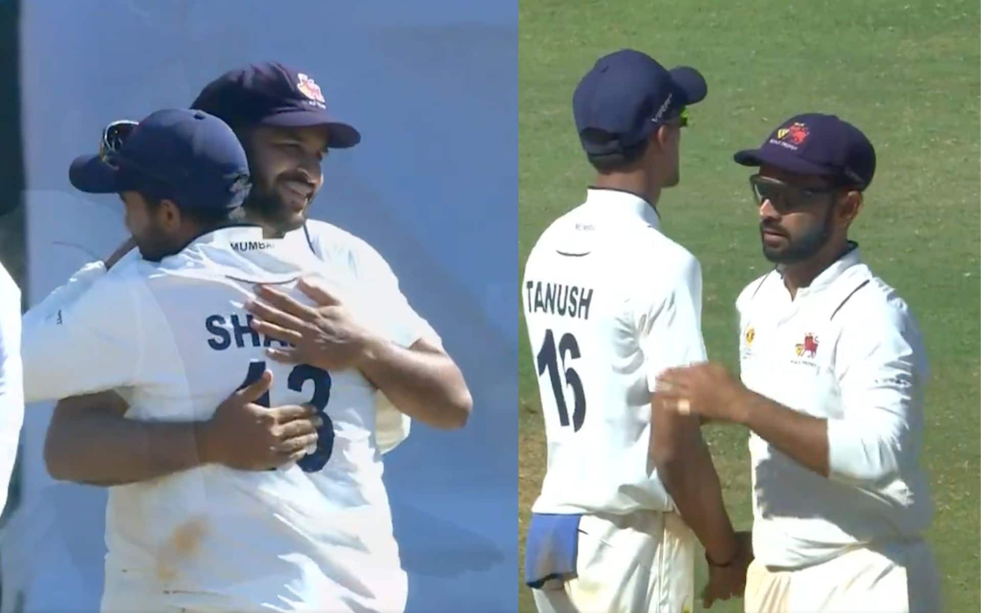 Shardul Thakur, Ajinkya Rahane hugging their teammates after win (X.com)