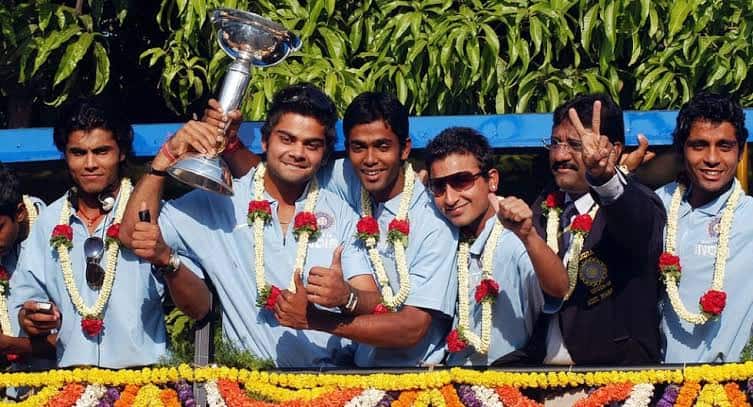 Virat Kohli with U19 trophy back in 2008 (X.com)