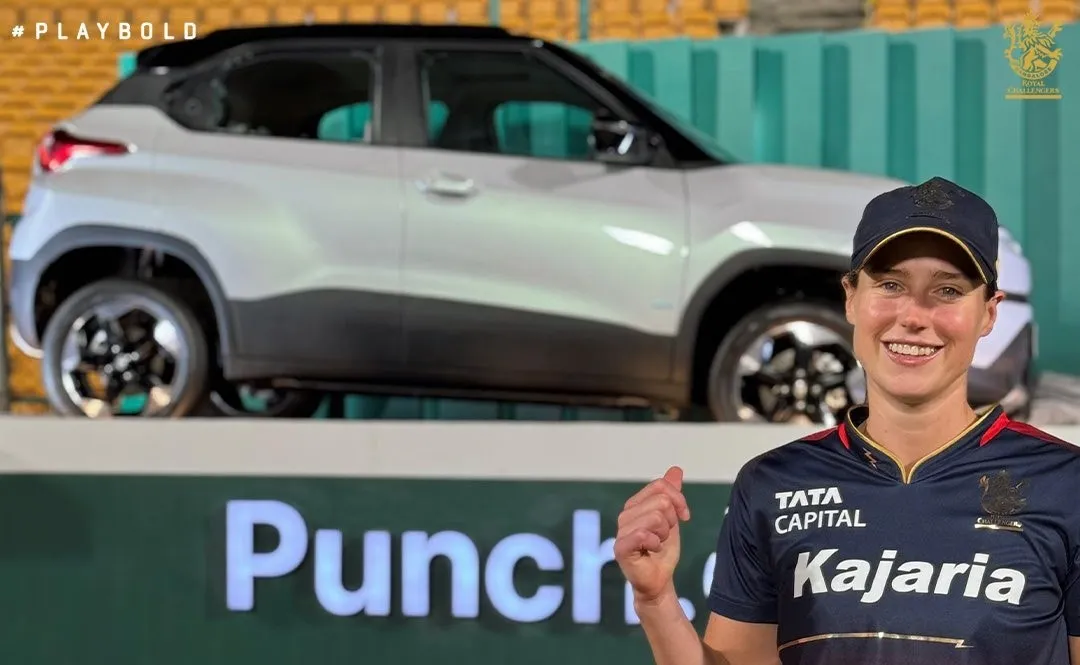 Ellyse Perry Poses with Car After Smashing Window with Six[x.com]