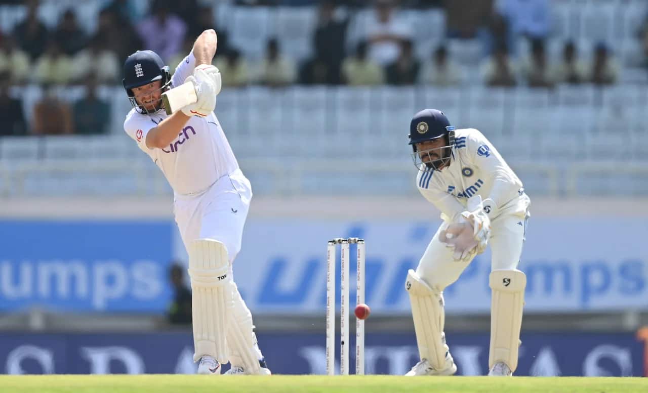 Jonny Bairstow in action against India at Ranchi this series (BCCI)