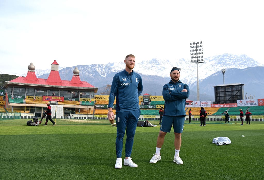 Ben Stokes and Brendon McCullum at Dharamsala (X.com)