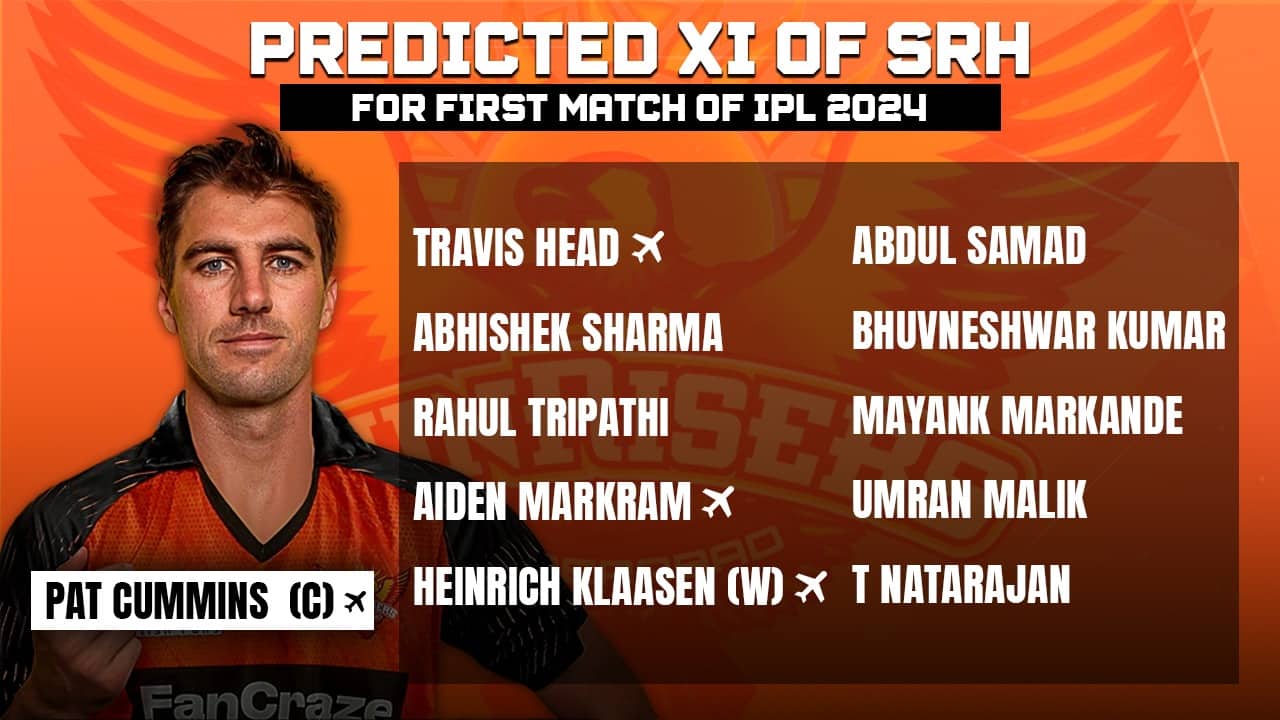 Predicted XI of SRH for their first match in IPL 2024 (Source: OneCricket)