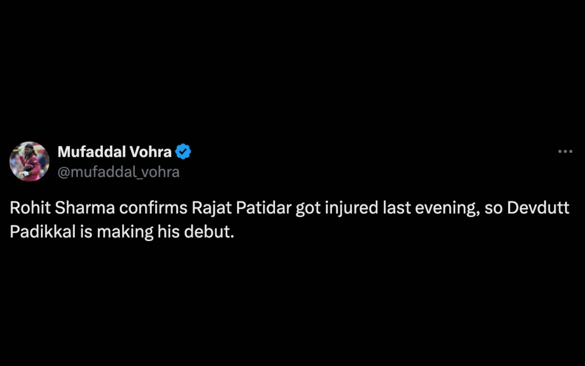 Rohit Sharma on Patidar's absence from IND vs ENG 5th Test