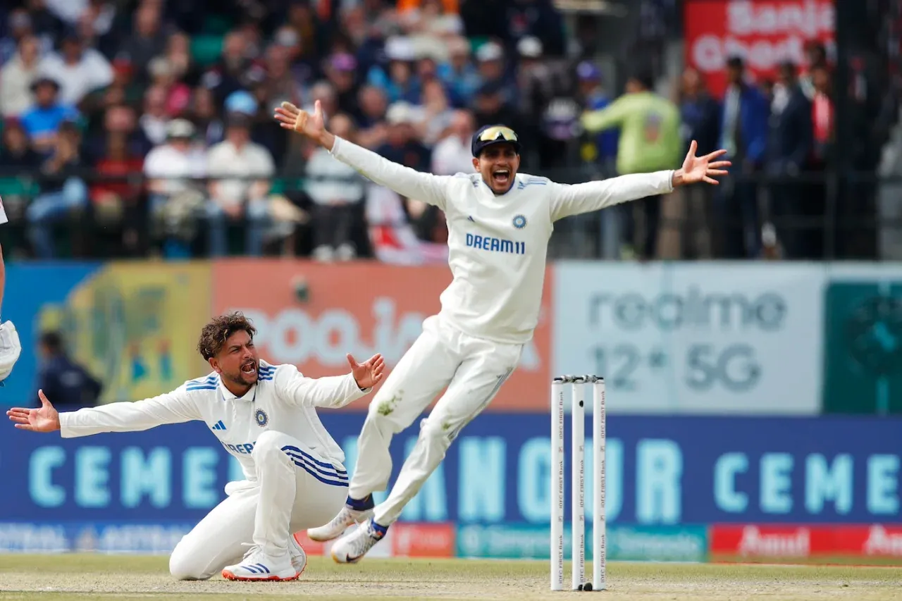Kuldeep Yadav appealing for an LBW on Day 1 (BCCI)