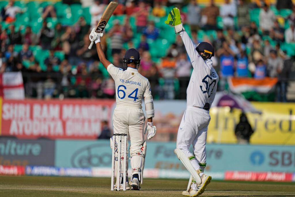 Jaiswal continues to dominate England bowlers in Dharamsala (AP Photo)