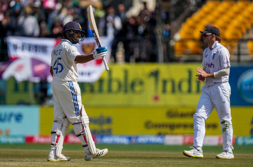 Rohit Sharma registered his 12th Test century vs England (AP Photo)