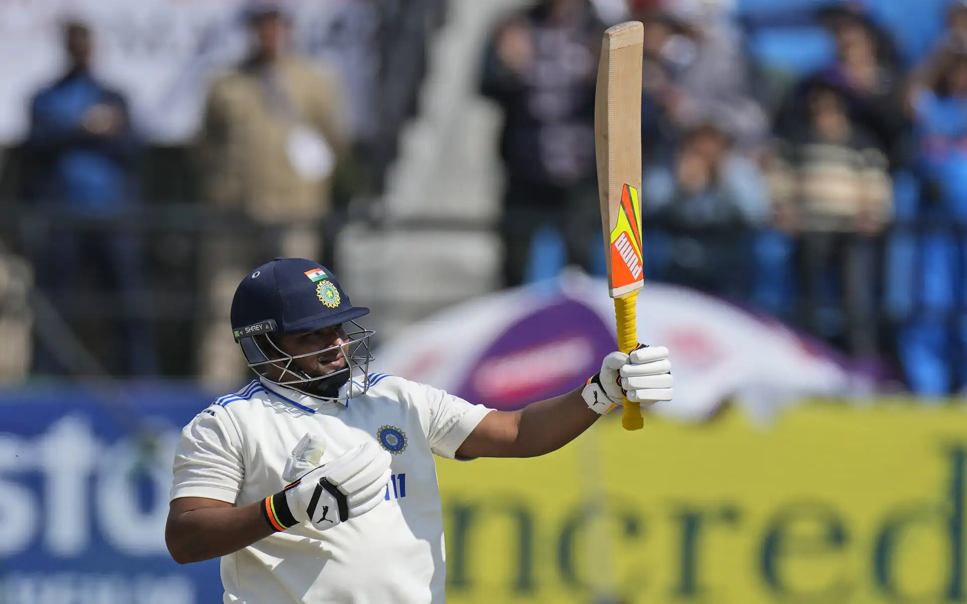 Sarfaraz Khan gets to his third Test half-century (Source: AP Photo)