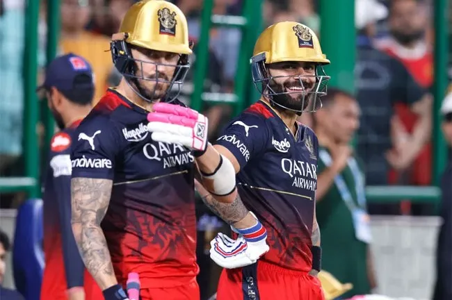 Faf du Plessis & Virat Kohli during IPL 2023 [X.COM]