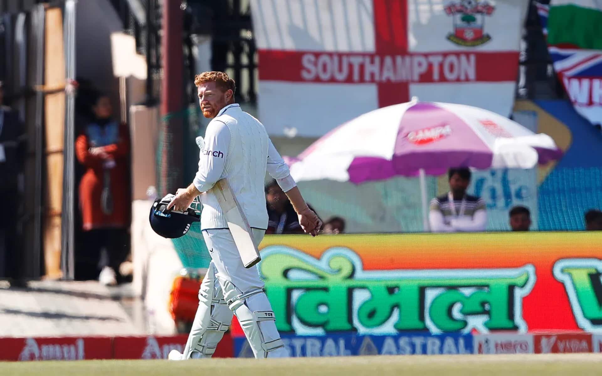 Jonny Bairstow departs after playing a cameo (Source: BCCI)