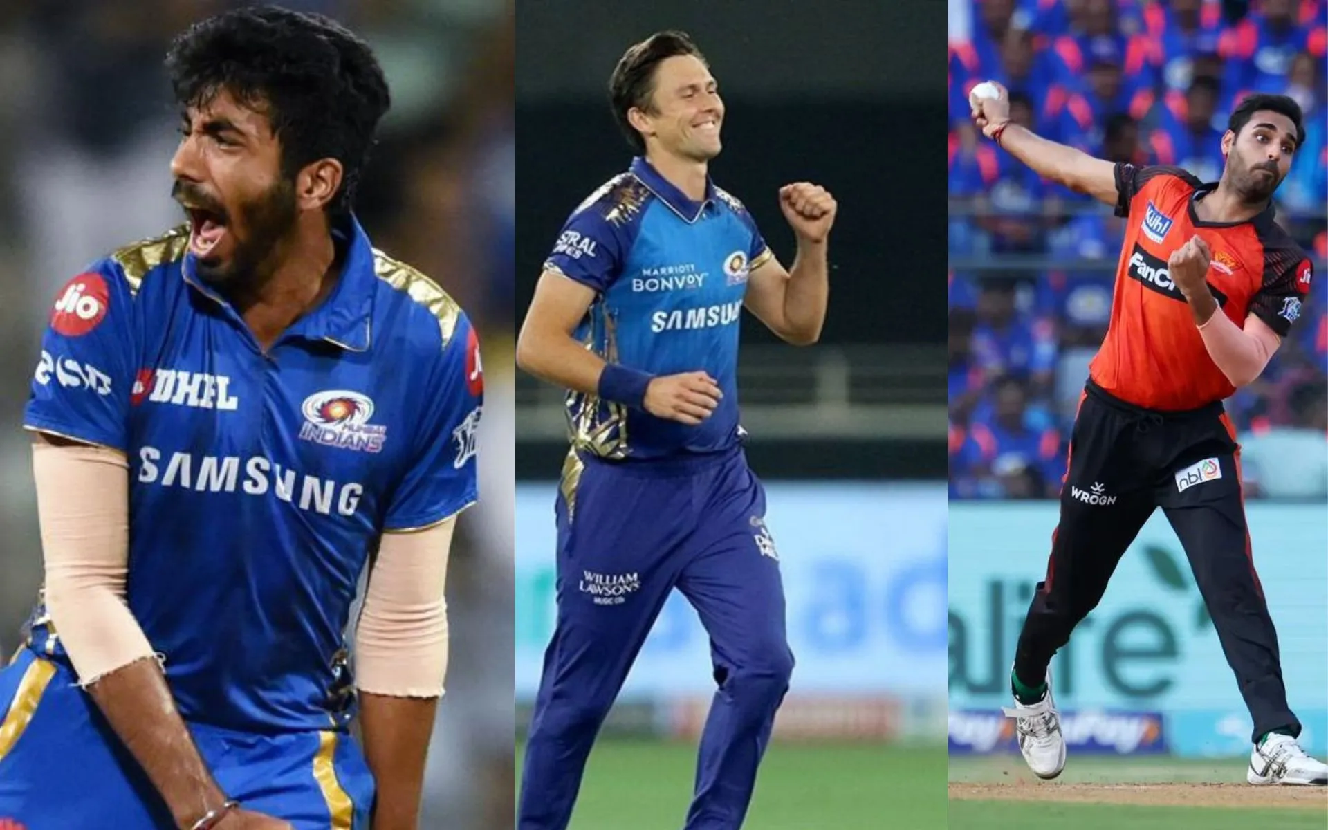 Jasprit Bumrah, Trent Boult and Bhuvneshwar Kumar (Source:@IPL,x.com)