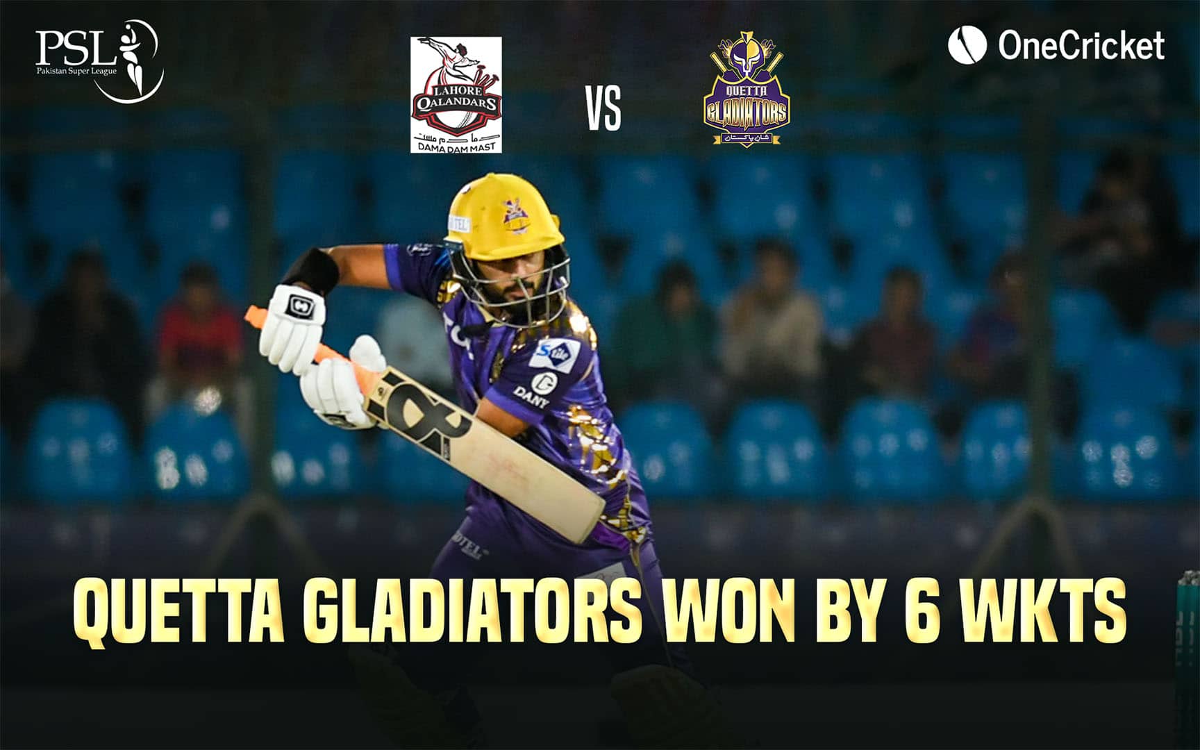 Quetta Gladiators win off the final ball (Source: OneCricket)