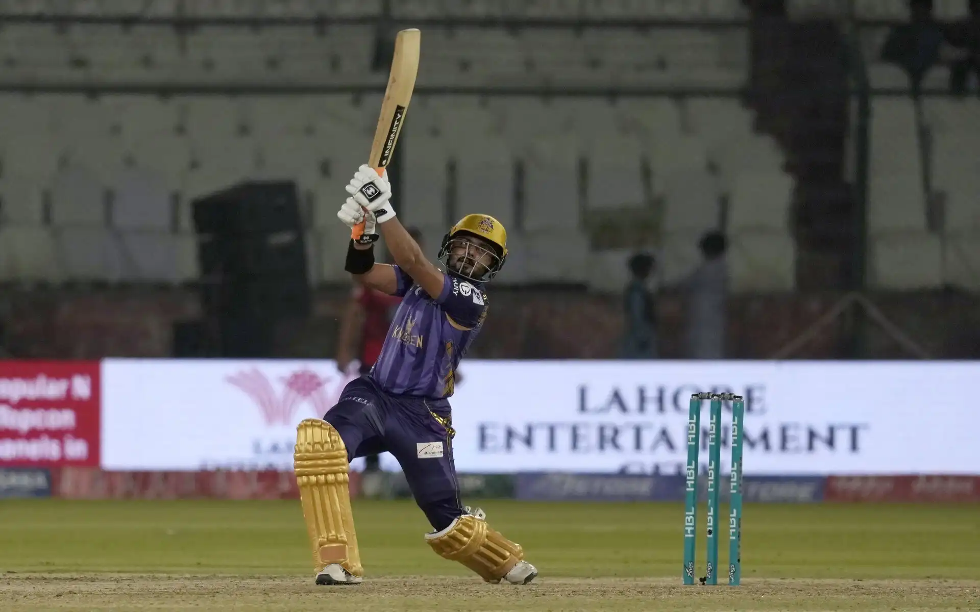 Saud Shakeel smashed a six against Jahandad Khan (Source: AP Photo)