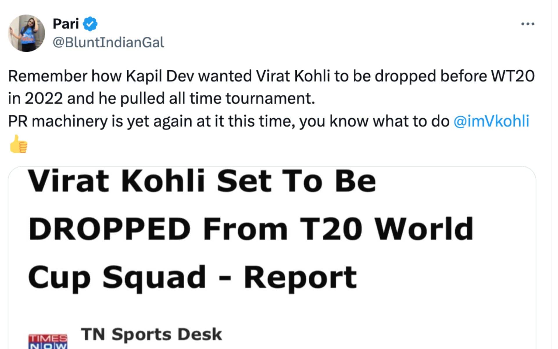 Fans react on Kohli's ommision (X.com)