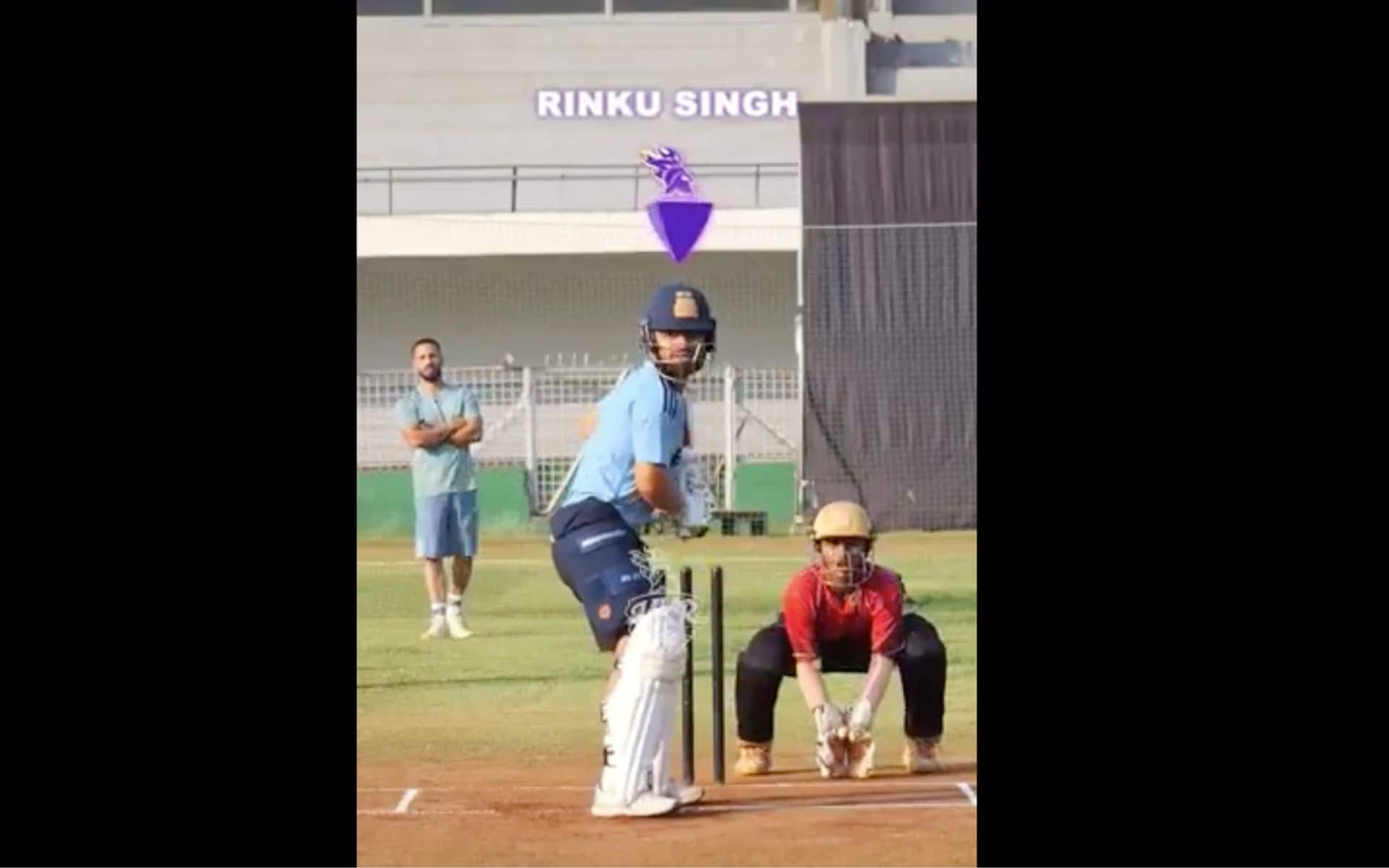 Rinku Singh training for KKR ahead of IPL 2024 (X.com)