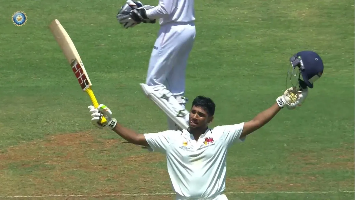 Musheer Khan celebrates his ton [X.com]