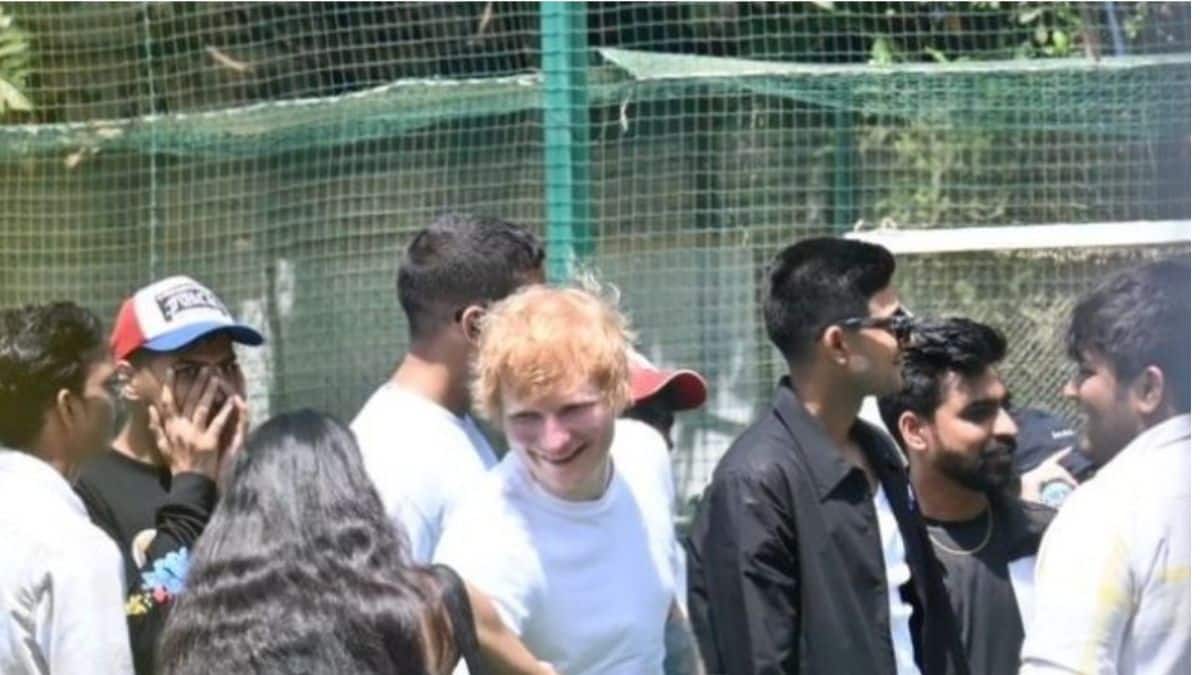 Shubman Gill playing cricket with Ed Sheeran in Mumbai (X.com)