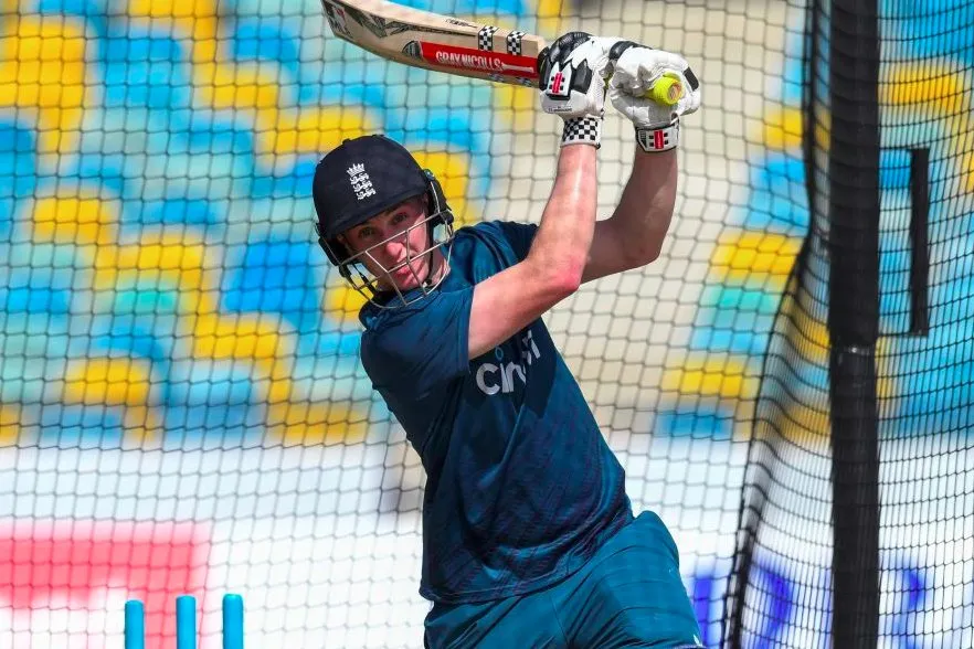 Harry Brook batting in nets (X.com)