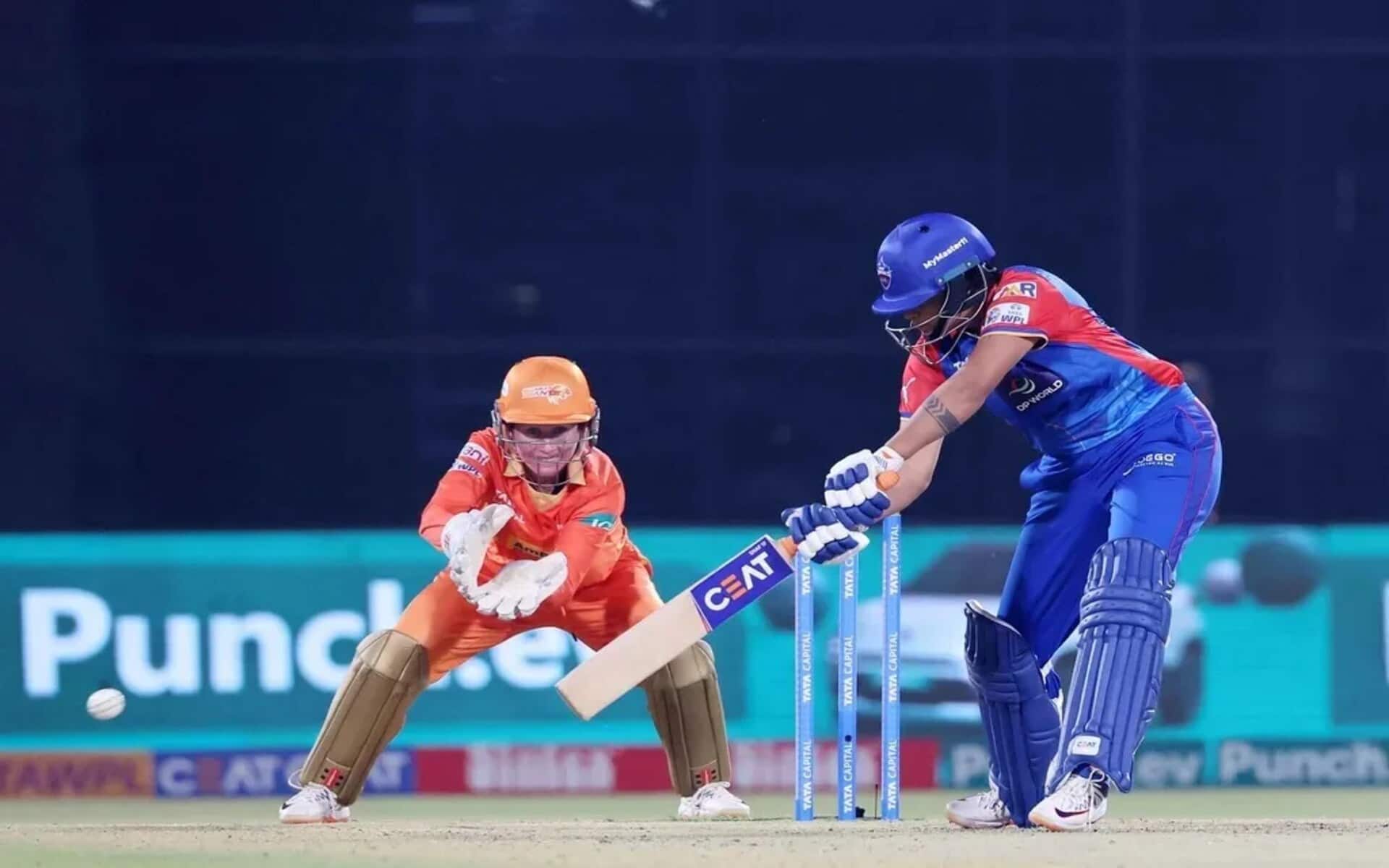 Shafali Verma finds three boundaries in the over (Source: WPL)