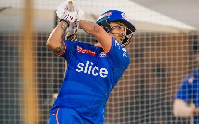 Ishan during an IPL 2024 training session (x.com)