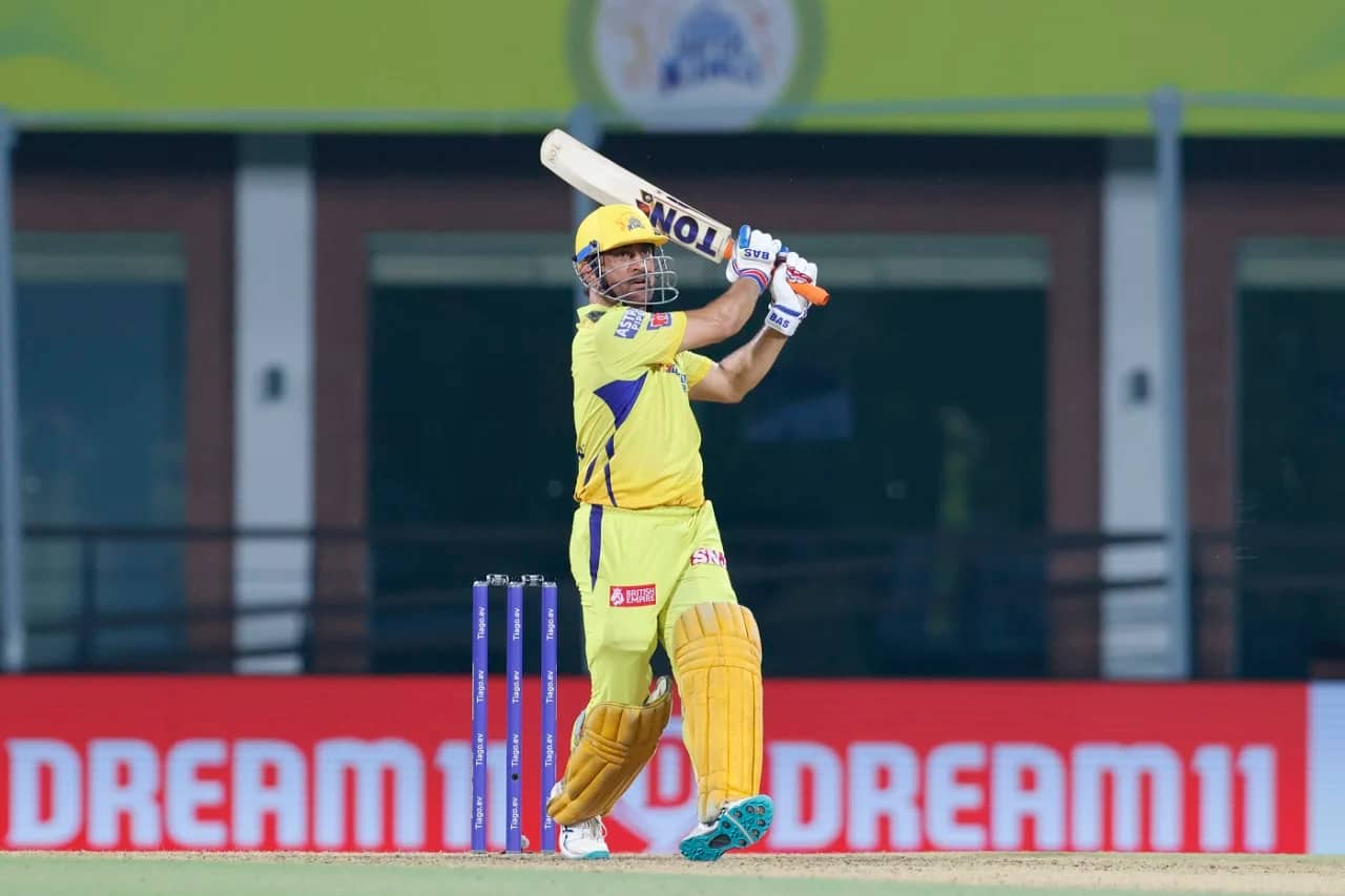 MS Dhoni in action for CSK during IPL 2023 (BCCI)