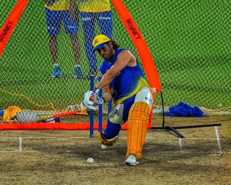 MS Dhoni in the Practice session Ahead of IPL 2024 [X.com]
