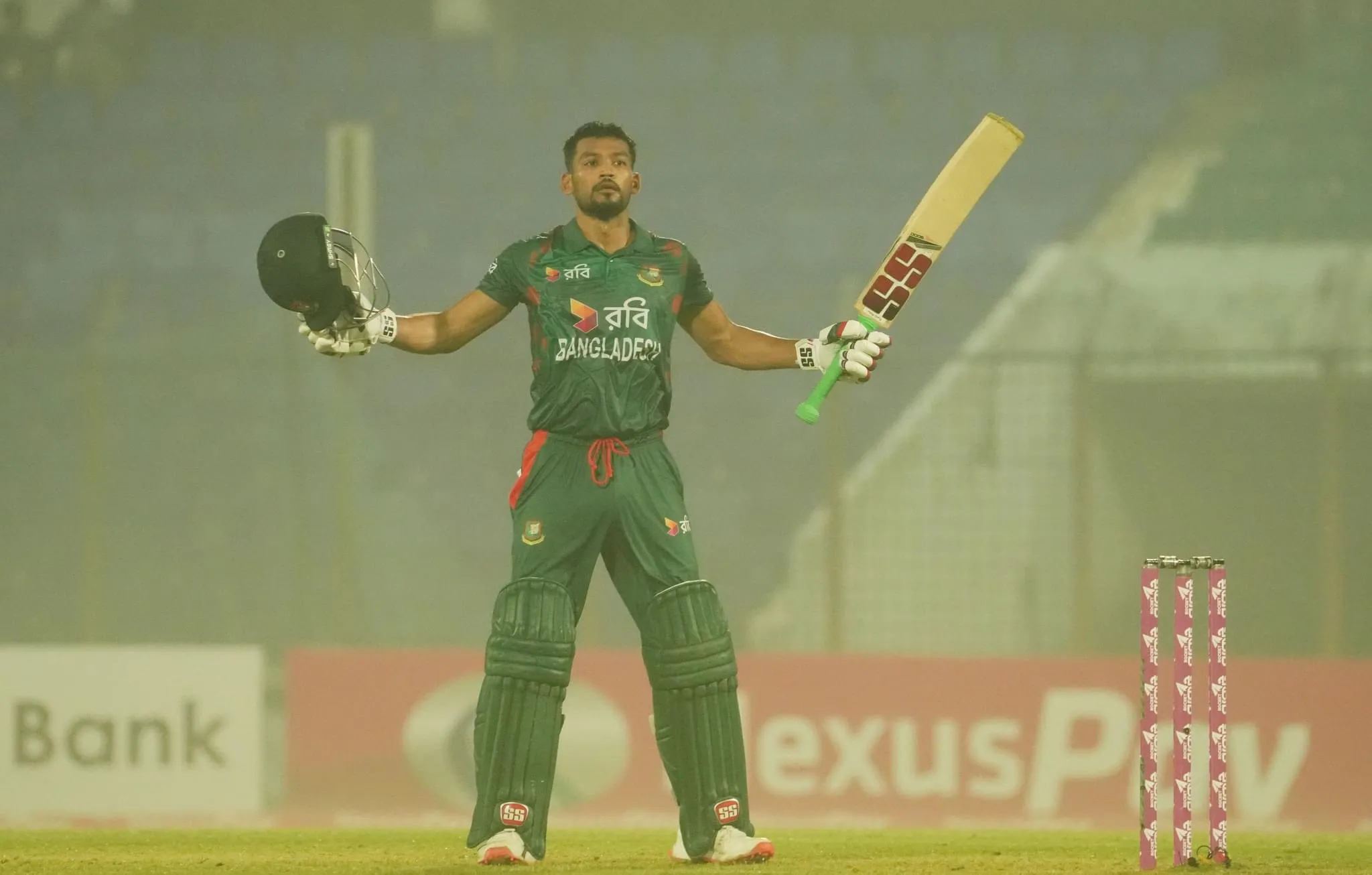 Najmul Hossain Shanto after century vs SL (X.com)