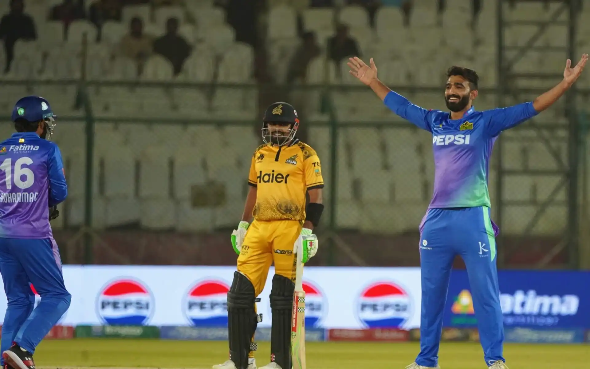 Usama Mir celebrated Haseebullah's wicket (Source: PSL/PCB)