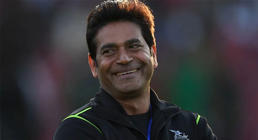 Aaqib Javed during his Lahore Qalandars head coach job